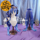 【In Stock】Game Genshin Impact Layla Blue Gradient Long Cosplay Wig Wigs